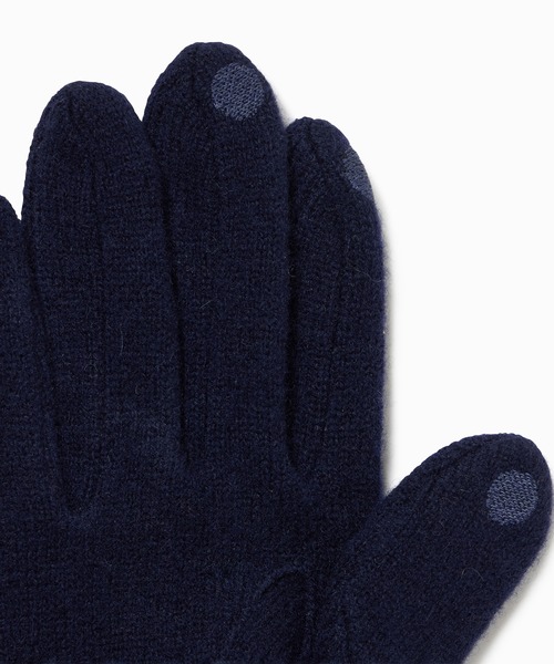 LACOSTE（ラコステ）の「ラムウールグローブ タッチパネル対応 23ｃｍ～24ｃｍ（手袋・メンズ・ブラック/ダークネイビー・FREE）」の7枚目の写真