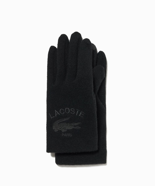 LACOSTE（ラコステ）の「ラムウールグローブ タッチパネル対応 23ｃｍ～24ｃｍ（手袋・メンズ・ブラック/ダークネイビー・FREE）」の3枚目の写真
