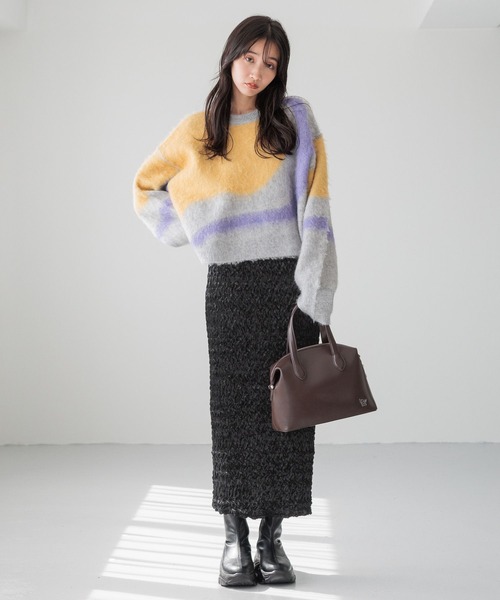 LOWRYS FARM（ローリーズファーム）の「LFビックボストンBAG 253093（ショルダーバッグ・レディース・ブラウン/ブラック・FREE）」の3枚目の写真