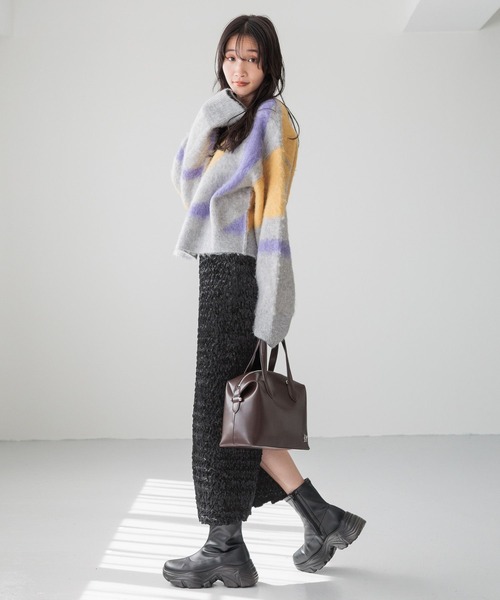 LOWRYS FARM（ローリーズファーム）の「LFビックボストンBAG 253093（ショルダーバッグ・レディース・ブラウン/ブラック・FREE）」の4枚目の写真