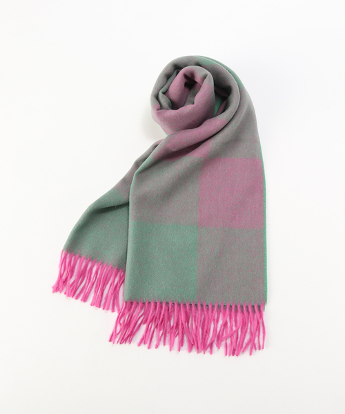 THE INOUE BROTHERS(ザイノウエブラザーズ)の「【THE INOUE BROTHERS / ザ イノウエブラザーズ】Brushed Scole Block(マフラー・メンズ・ライトブルー/レッド系その他・FREE)」の2枚目の写真