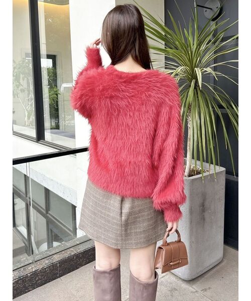 dazzlin（ダズリン）の「シャギークルーニットトップス（ニット/セーター・レディース・アイボリー/チャコールグレー/レッド/ピンク・FREE）」の22枚目の写真