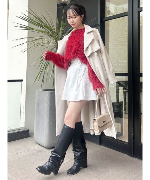 dazzlin（ダズリン）の「シャギークルーニットトップス（ニット/セーター・レディース・アイボリー/チャコールグレー/レッド/ピンク・FREE）」の18枚目の写真