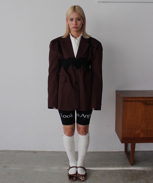 SANSeLF（サンセルフ）の「バックボタンテーラードジャケット【SANSeLF】 sanw24a053（その他アウター・レディース・ブラウン・FREE）」の2枚目の写真