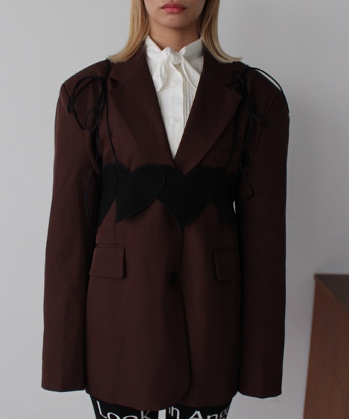 SANSeLF（サンセルフ）の「バックボタンテーラードジャケット【SANSeLF】 sanw24a053（その他アウター・レディース・ブラウン・FREE）」の3枚目の写真