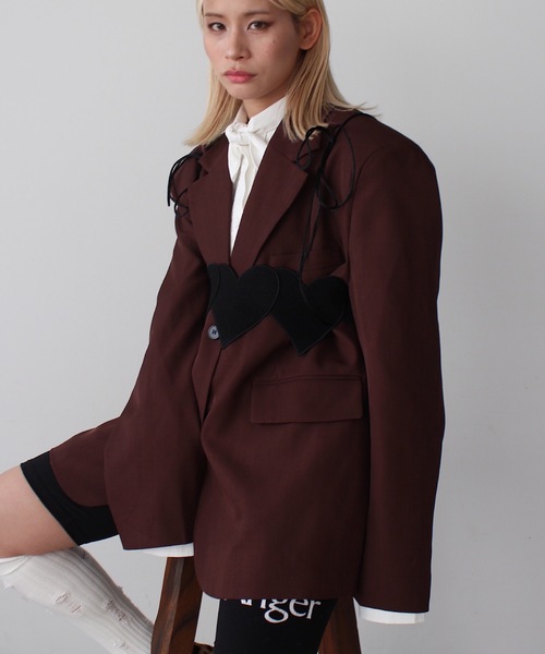 SANSeLF（サンセルフ）の「バックボタンテーラードジャケット【SANSeLF】 sanw24a053（その他アウター・レディース・ブラウン・FREE）」の7枚目の写真