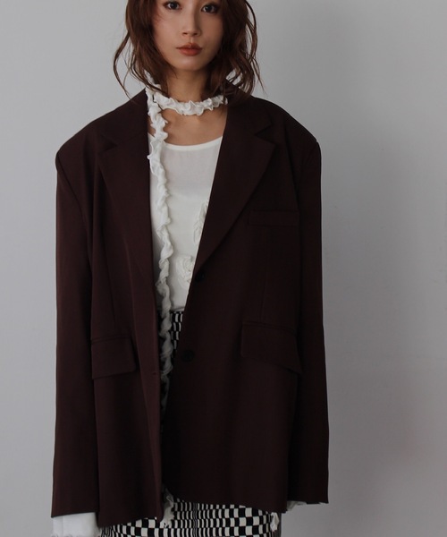 SANSeLF（サンセルフ）の「バックボタンテーラードジャケット【SANSeLF】 sanw24a053（その他アウター・レディース・ブラウン・FREE）」の19枚目の写真