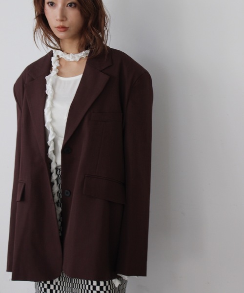 SANSeLF（サンセルフ）の「バックボタンテーラードジャケット【SANSeLF】 sanw24a053（その他アウター・レディース・ブラウン・FREE）」の21枚目の写真