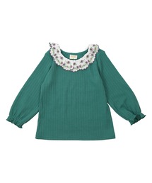 ホリデイ 21SS トップス カットソー 長袖 フリル 刺繍 XL 緑 グリーン HOLIDAY｜ホリデイ（レディース）のTシャツ/カットソー（グリーン