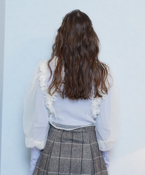 REDYAZEL（レディアゼル）の「チュールボレロニット＆プルオーバーセット（ニット/セーター・レディース・ピンク/ブルー/チャコールグレー・FREE）」の6枚目の写真