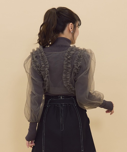 REDYAZEL（レディアゼル）の「チュールボレロニット＆プルオーバーセット（ニット/セーター・レディース・ピンク/ブルー/チャコールグレー・FREE）」の14枚目の写真