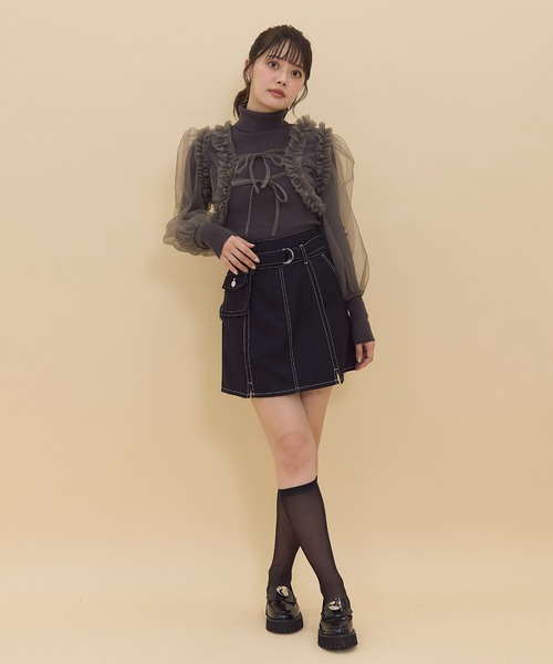 REDYAZEL（レディアゼル）の「チュールボレロニット＆プルオーバーセット（ニット/セーター・レディース・ピンク/ブルー/チャコールグレー・FREE）」の15枚目の写真