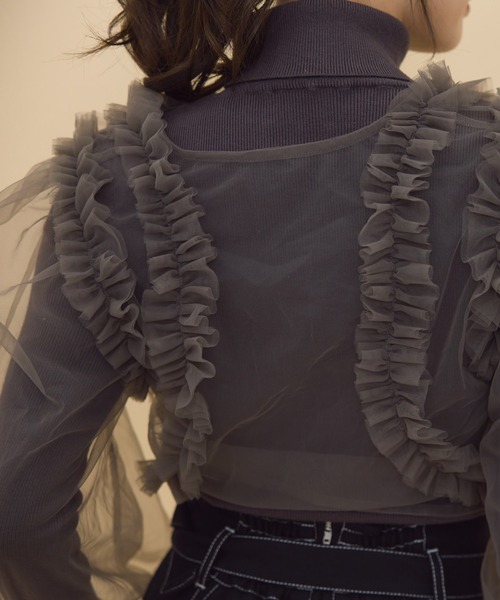 REDYAZEL（レディアゼル）の「チュールボレロニット＆プルオーバーセット（ニット/セーター・レディース・ピンク/ブルー/チャコールグレー・FREE）」の16枚目の写真