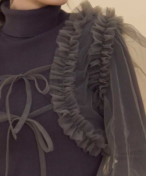 REDYAZEL（レディアゼル）の「チュールボレロニット＆プルオーバーセット（ニット/セーター・レディース・ピンク/ブルー/チャコールグレー・FREE）」の17枚目の写真