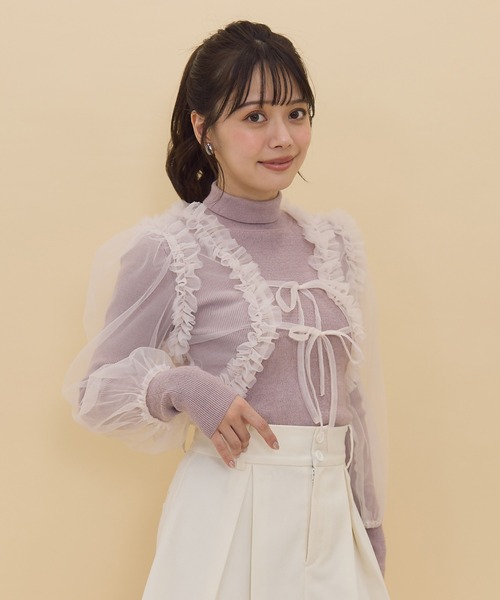 REDYAZEL（レディアゼル）の「チュールボレロニット＆プルオーバーセット（ニット/セーター・レディース・ピンク/ブルー/チャコールグレー・FREE）」の19枚目の写真