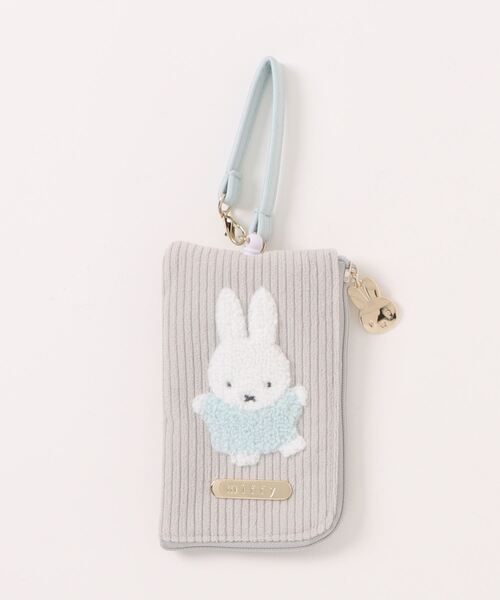 Miffy( ミッフィー)の「miffy/ミッフィー キーパスポーチ サガラコーデュロイシリーズ(パスケース・レディース・グレー・ONE SIZE)」の1枚目の写真