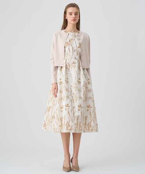 セール】シルエットフラワージャガードタック ワンピース（ワンピース