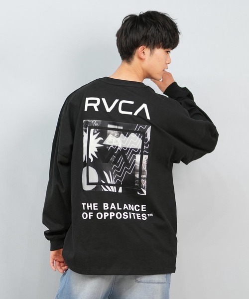 RVCA　ルーカ　カットソー　長袖　ロンT　ボックスロゴ　刺繍ロゴ　カーキ　L tシャツ RVCA⁄ルーカ ロンTee⁄長袖Tシャツ ボックスロゴ オーバーサイズ ユニセックス BF041-153 メンズ レディース