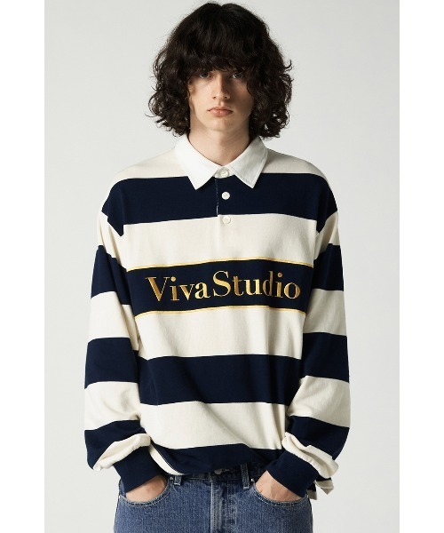 VIVASTUDIO(ビバスタジオ)の「ロゴラガーシャツ / LOGO RUGGER SHIRT(Tシャツ/カットソー・メンズ・アイボリー/ブルー系その他・LARGE/MEDIUM)」の1枚目の写真