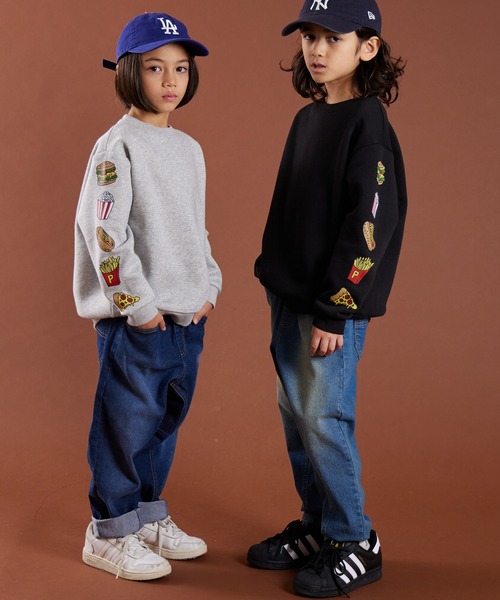 PAIRMANON STREET(ペアマノンストリート)の「【PAIRMANON STREET】裏起毛 袖 プリント グラフィック トレーナー(スウェット・キッズ・グレー系その他3/グレー系その他2/ベージュ系その他/グレー系その他/ブラック系その他・140/90/110/160/130/100/150/120)」の10枚目の写真