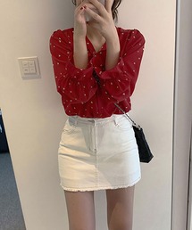 Asterellivi（アステレリビ）の「ハート柄 シャツブラウス（シャツ/ブラウス）」