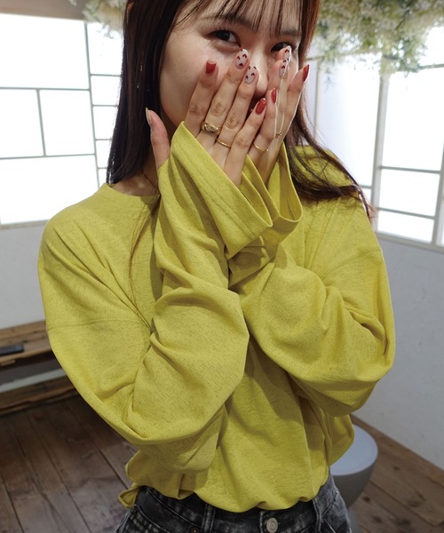 CORNERS（コーナーズ）の「サムホール付きサイドスリットシアートップス（Tシャツ/カットソー・レディース・アイボリー/グレー/ライム/ブラック・M）」の20枚目の写真