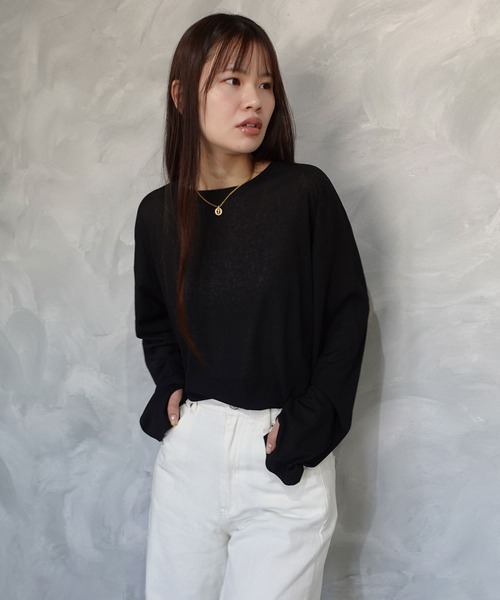 CORNERS(コーナーズ)の「サムホール付きサイドスリットシアートップス(Tシャツ/カットソー・レディース・アイボリー/グレー/ライム/ブラック・M)」の21枚目の写真