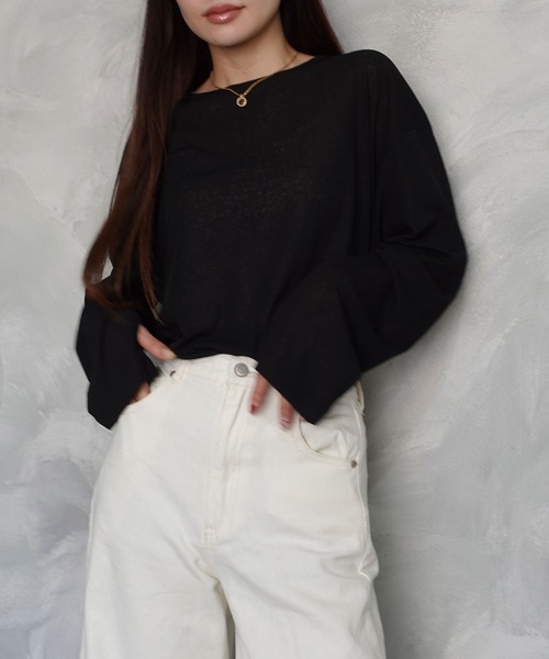CORNERS(コーナーズ)の「サムホール付きサイドスリットシアートップス(Tシャツ/カットソー・レディース・アイボリー/グレー/ライム/ブラック・M)」の22枚目の写真