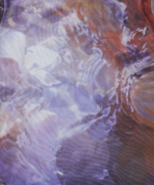 HARE（ハレ）の「2WAYアートガラシアートップス(HARE)（Tシャツ/カットソー・レディース・グリーン/ブルー/パープル・FREE）」の4枚目の写真