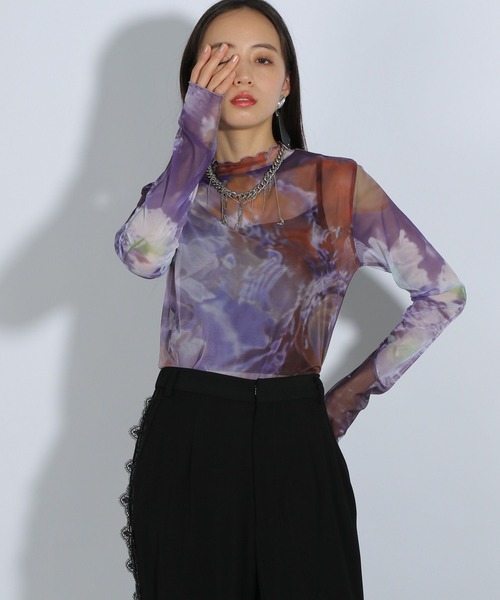 HARE（ハレ）の「2WAYアートガラシアートップス(HARE)（Tシャツ/カットソー・レディース・グリーン/ブルー/パープル・FREE）」の21枚目の写真