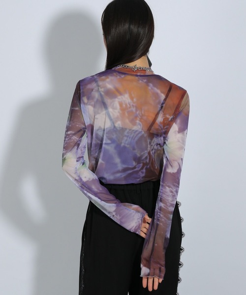 HARE（ハレ）の「2WAYアートガラシアートップス(HARE)（Tシャツ/カットソー・レディース・グリーン/ブルー/パープル・FREE）」の19枚目の写真