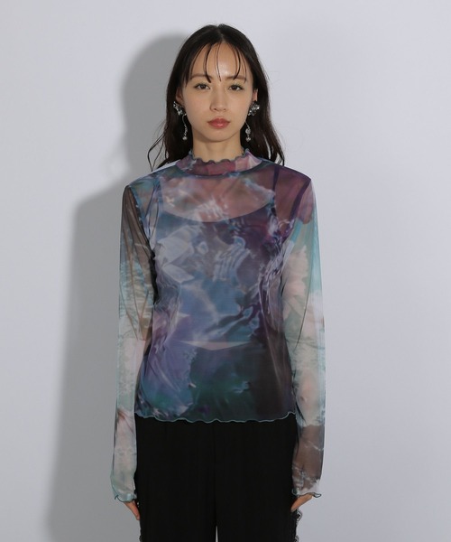 HARE（ハレ）の「2WAYアートガラシアートップス(HARE)（Tシャツ/カットソー・レディース・グリーン/ブルー/パープル・FREE）」の17枚目の写真