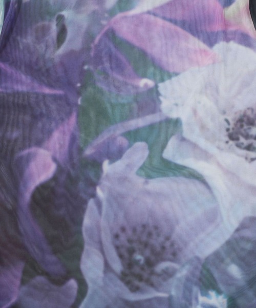 HARE（ハレ）の「2WAYアートガラシアートップス(HARE)（Tシャツ/カットソー・レディース・グリーン/ブルー/パープル・FREE）」の9枚目の写真