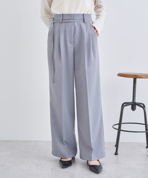 earth music&ecology(アースミュージックアンドエコロジー)の「ベルトタックパンツ(その他パンツ・レディース・ライトベージュ/グレー/ブラック・S/M)」の4枚目の写真