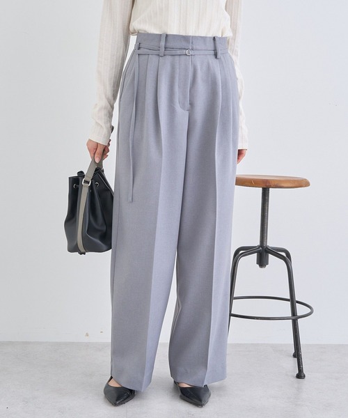 earth music&ecology(アースミュージックアンドエコロジー)の「ベルトタックパンツ(その他パンツ・レディース・ライトベージュ/グレー/ブラック・S/M)」の5枚目の写真