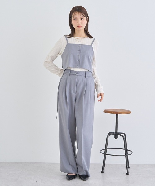 earth music&ecology(アースミュージックアンドエコロジー)の「ベルトタックパンツ(その他パンツ・レディース・ライトベージュ/グレー/ブラック・S/M)」の8枚目の写真