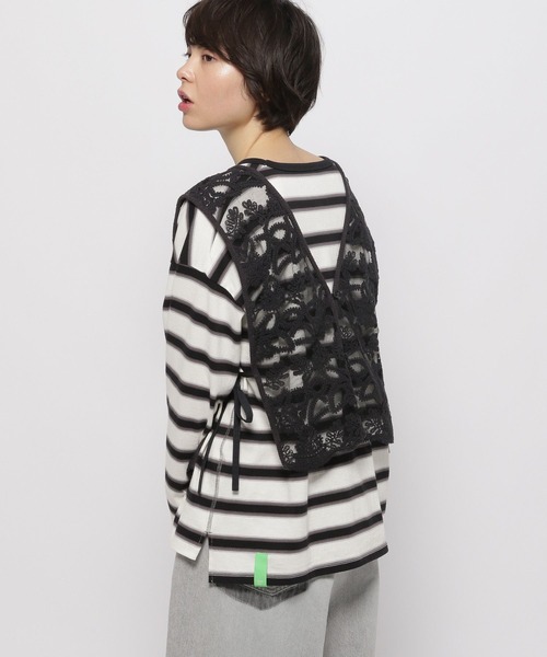 niko and...（ニコアンド）の「2WAYチュールコードレースベスト（ベスト・レディース・ブラック/アイボリー・FREE）」の11枚目の写真