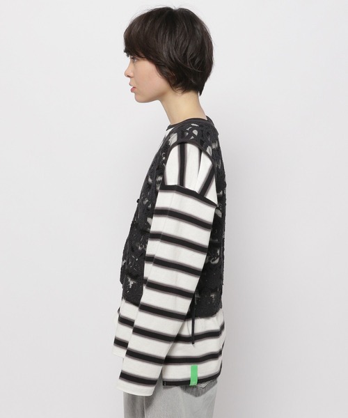 niko and...（ニコアンド）の「2WAYチュールコードレースベスト（ベスト・レディース・ブラック/アイボリー・FREE）」の20枚目の写真