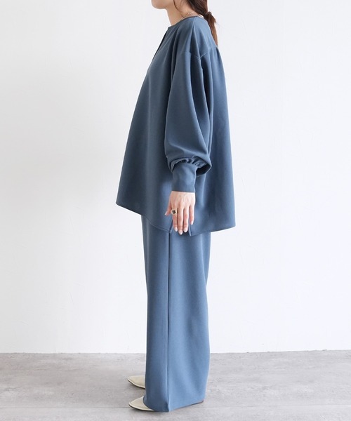 reca(レカ)の「キーネックカットジョーゼットブラウス(シャツ/ブラウス・レディース・ブラック/グレイッシュブルー・M)」の19枚目の写真