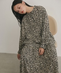 ジョーゼット柄 プリントワンピース