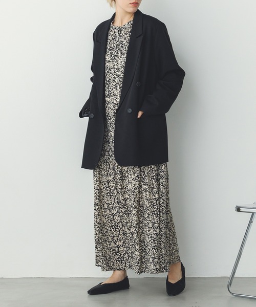 hunch（ハンチ）の「ジョーゼット柄 プリントワンピース（ワンピース・レディース・イエロー系その他/パープル系その他/ブラック系その他・FREE）」の4枚目の写真