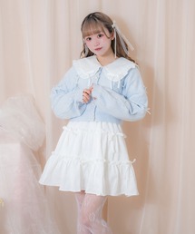 透かし編みリボンカーディガン