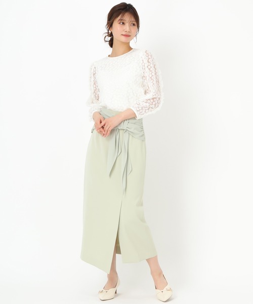 MISCH MASCH(ミッシュマッシュ)の「シフォンリボンタイトスカート(スカート・レディース・グリーン/アイボリー・S/M)」の15枚目の写真