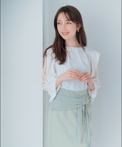 セール】2025春夏新作 シフォンリボンタイトスカート（スカート