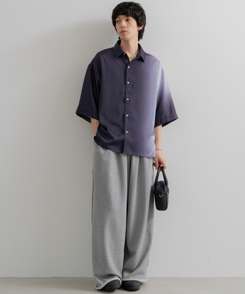 SINSS（シンス）の「Loose fit gradation HS shirt / ルーズフィットグラデーションハーフスリーブシャツ（シャツ/ブラウス・メンズ・ブラック/ブルー・SMALL/MEDIUM/LARGE）」の12枚目の写真