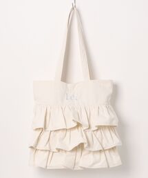 【LEE/リー】【大ぶりフリルが主役】フリルBIGトートバッグ 大人可愛い キャンバスバッグ 華やかカジュアル