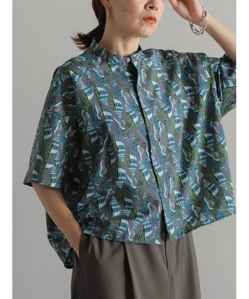 FIL DE FER（フィルデフェール）の「Conchプリント　ワイドショートシャツ（シャツ/ブラウス・レディース・グレー/ブラウン・FREE）」の22枚目の写真