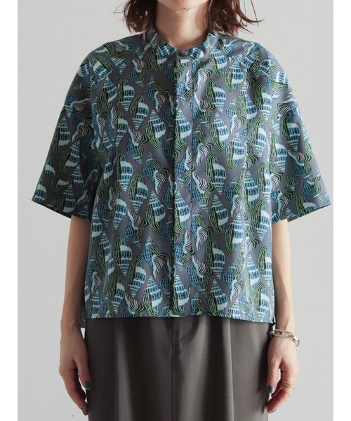 FIL DE FER（フィルデフェール）の「Conchプリント　ワイドショートシャツ（シャツ/ブラウス・レディース・グレー/ブラウン・FREE）」の17枚目の写真