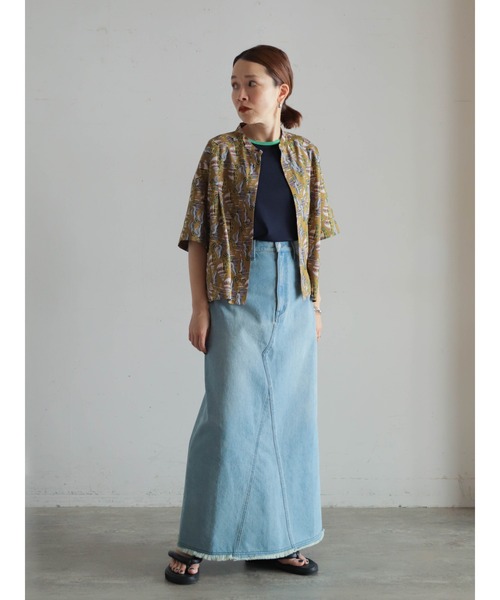 FIL DE FER（フィルデフェール）の「Conchプリント　ワイドショートシャツ（シャツ/ブラウス・レディース・グレー/ブラウン・FREE）」の5枚目の写真