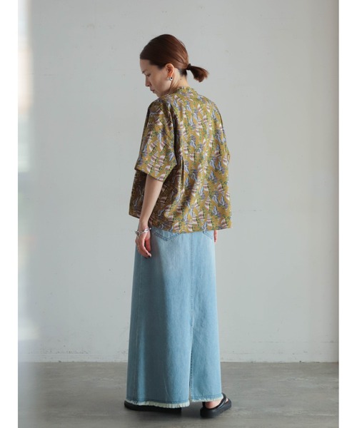 FIL DE FER（フィルデフェール）の「Conchプリント　ワイドショートシャツ（シャツ/ブラウス・レディース・グレー/ブラウン・FREE）」の8枚目の写真